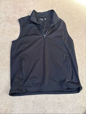 Walter Hagen Black Quarter-Zip Golf Vest